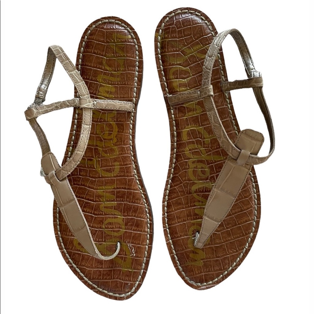 Sam Edelman Tan(cream) Moc Croc Gigi Sandals/ size 8.5